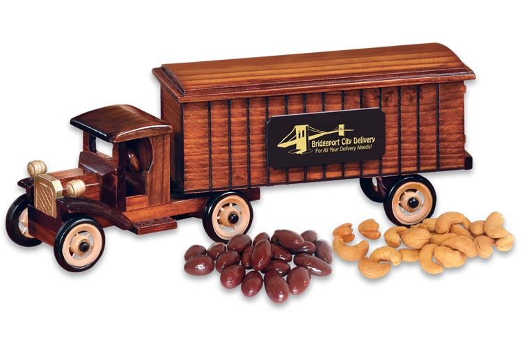 1930-Era Tractor-Trailer Truck with Chocolate Covered Almonds & Extra Fancy Jumbo Cashews 